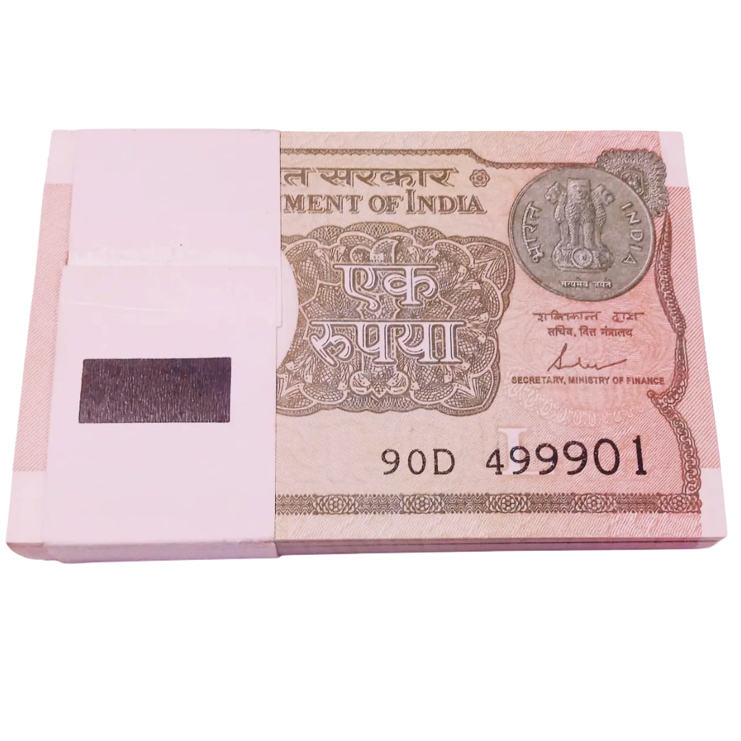 Rs 1 solid number packet 499901-499999(500000 no missing ) 2017 year - Collection Bazzar