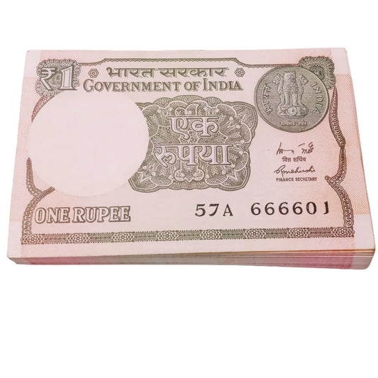Rs 1  solid number packet 666601-666700(all 666666 missing)2015 year - Collection Bazzar