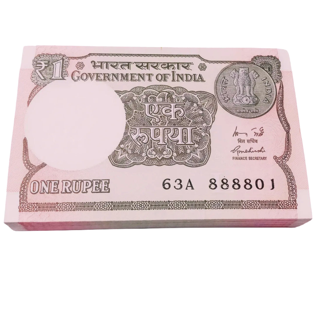 Rs 1 solid number packet 888801-888900(all 888888 missing)2015 year - Collection Bazzar