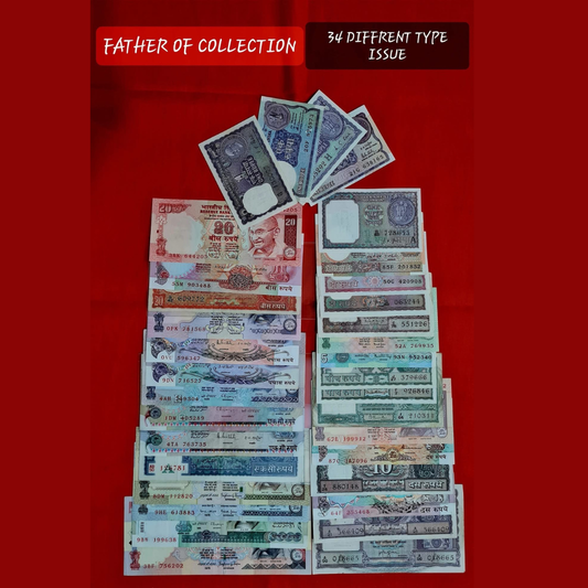 Rs 1 to Rs 1000 including fafda complete all denomination 34 notes - Collection Bazzar