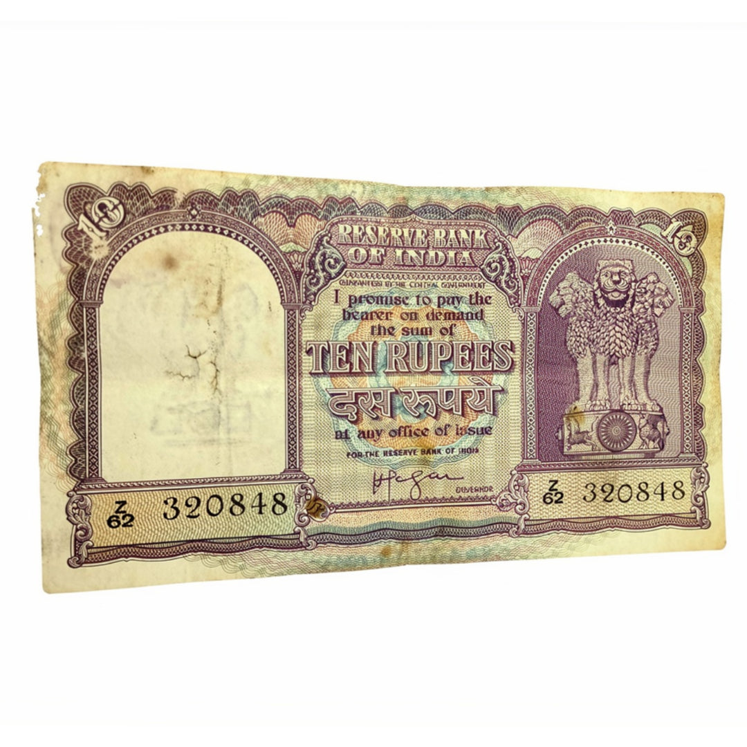 Rs 10 Big Size Fafda Note Governor HVR Iyengar Collectible - Collection Bazzar