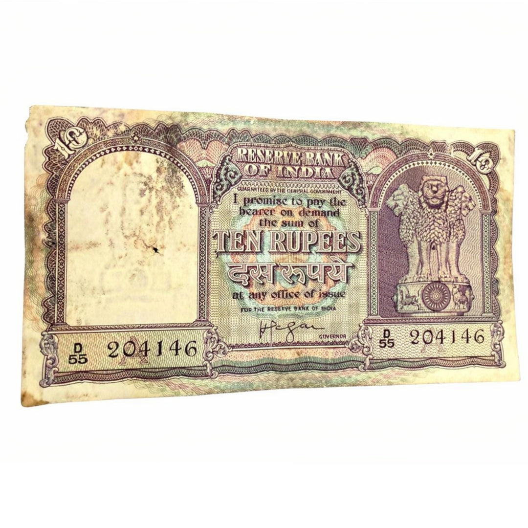 Rs 10 Big Size Fafda Note Governor HVR Iyengar Collectible - Collection Bazzar