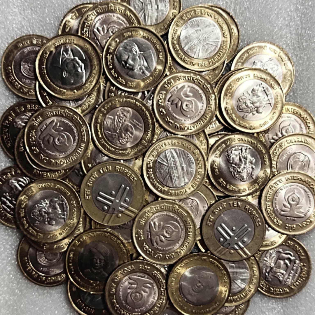 Rs 10 Bimetallic Commemorative Coin Multi Variety Ultra BUNC qty 50 PCS - Collection Bazzar