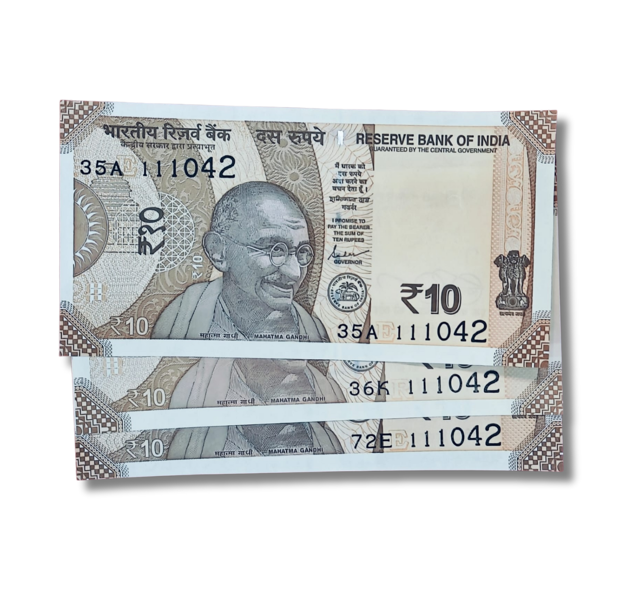 Rs 10 birthday notes of Modi 111042 each note 300 governor shakti kant das excellent condition - Collection Bazzar