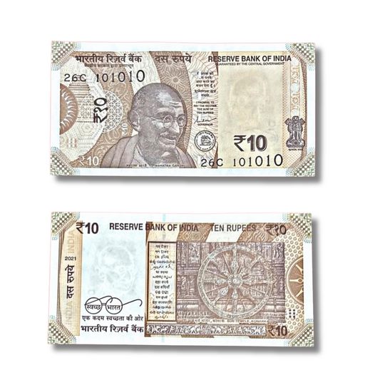 Rs 10 Birthday Number 101010 Banknote | 10 October Fancy Serial - Collection Bazzar