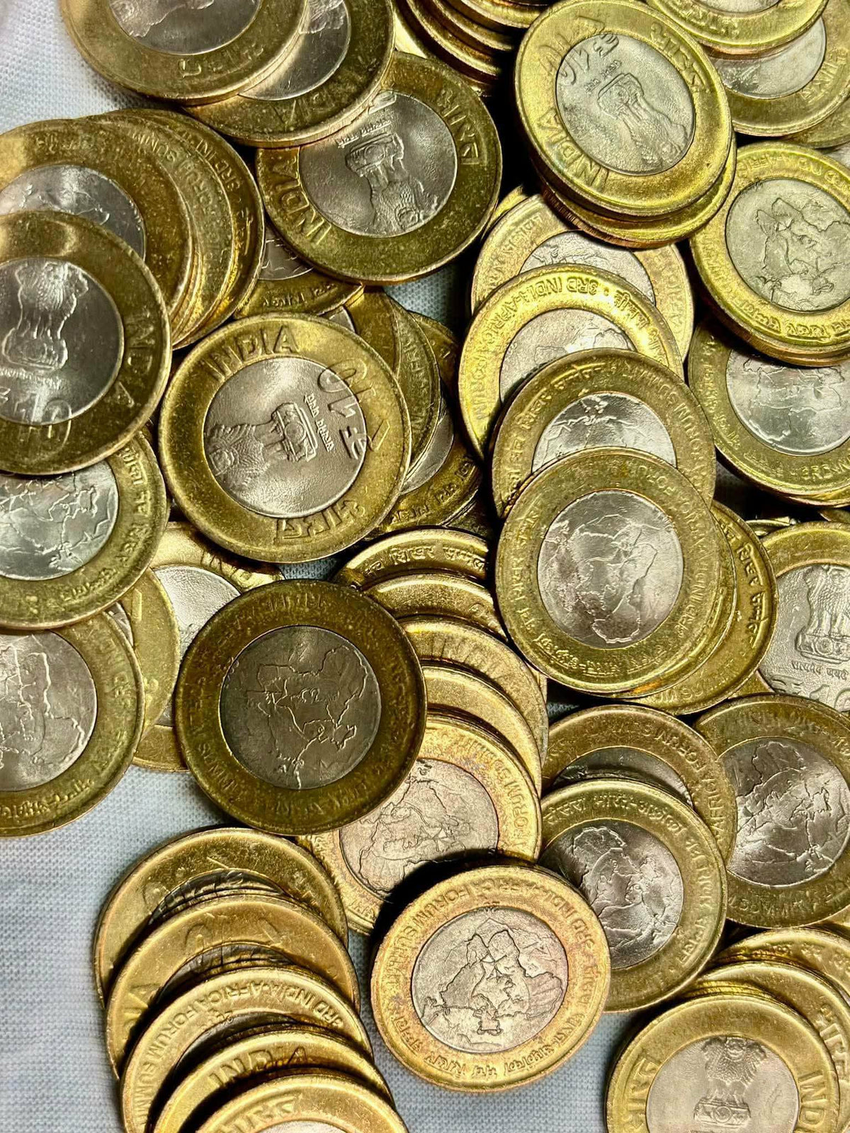 10 Rupees Commerative Coin Indo Africa Summit Gem BUNC qty 50 PCs - Collection Bazzar