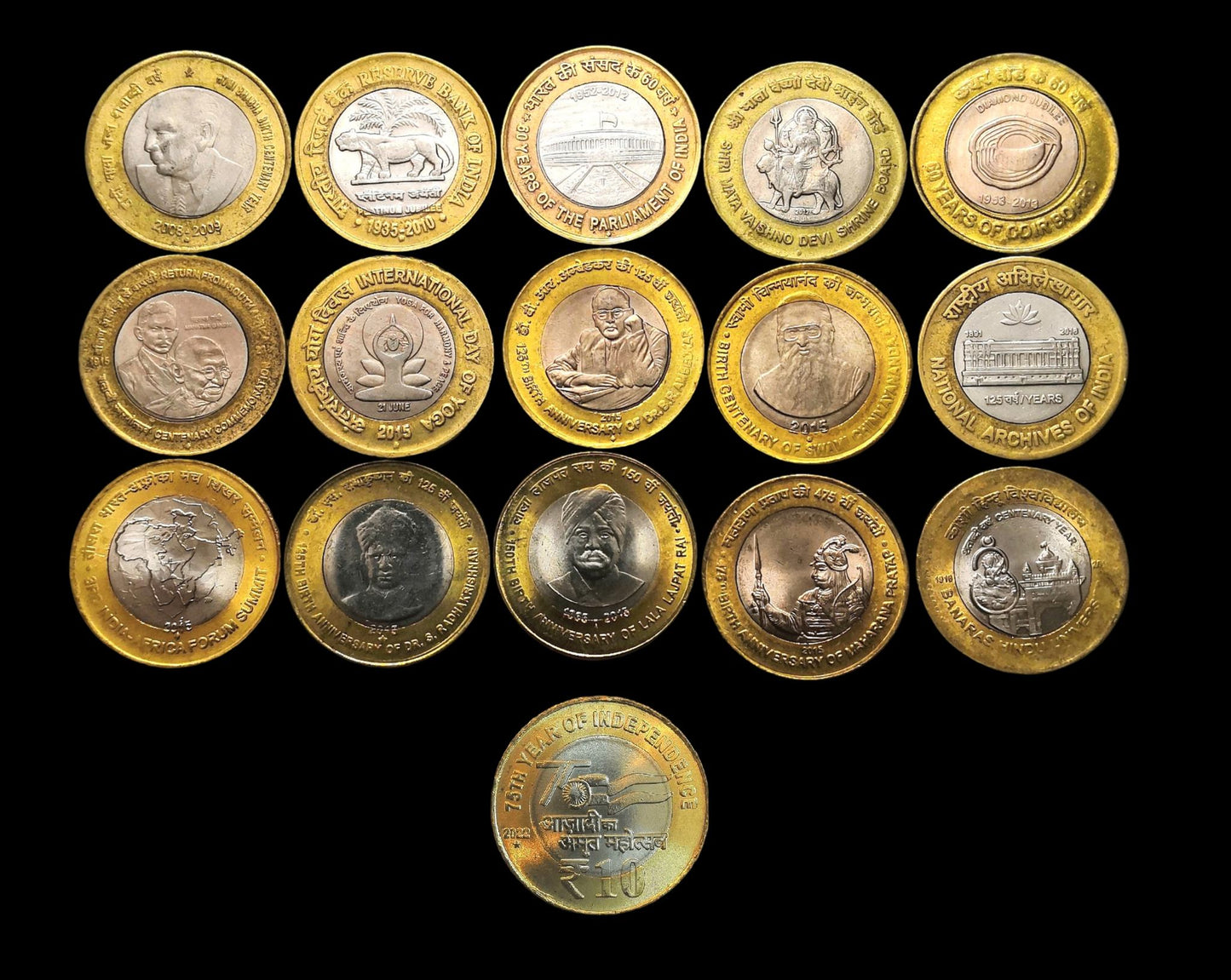 Rs 10 Commemorative Coins Set of 16 Lot Limited Stock
