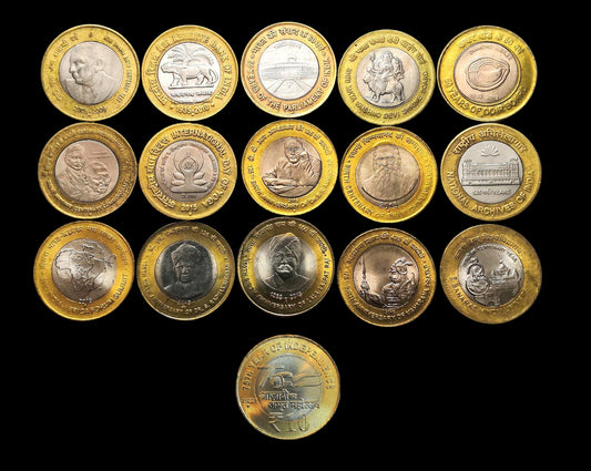 Rs 10 Commemorative Coins Set of 16 Lot Limited Stock