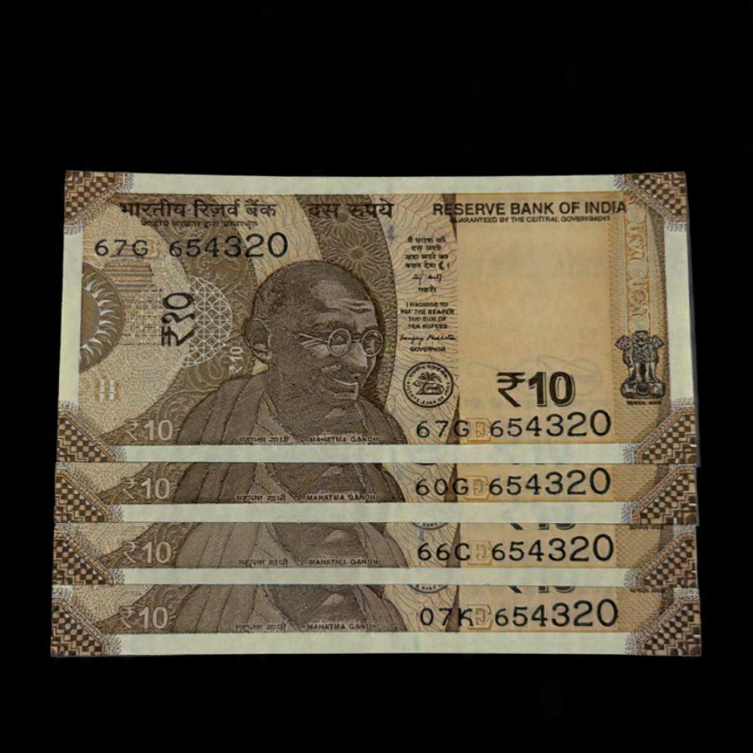 Rs 10 Descending Ladder Note 654320 Each Note Price - Collection Bazzar