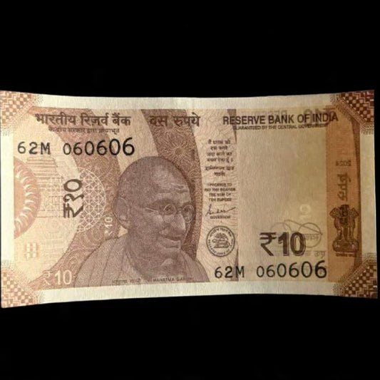 Rs 10 Fancy Number Note 060606 DOB Triple Fancy 060606 - Collection Bazzar