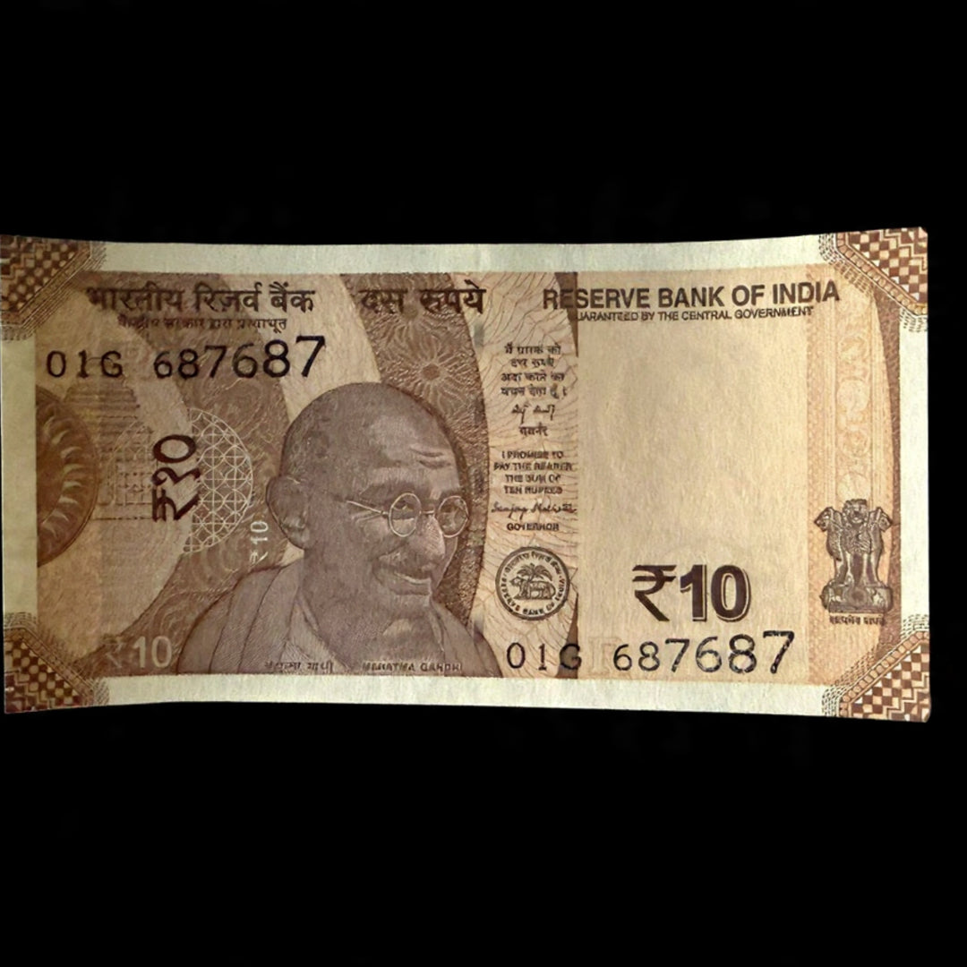 Rs 10 Fancy Number Note 687687 Double & Mirror 786786 rare - Collection Bazzar