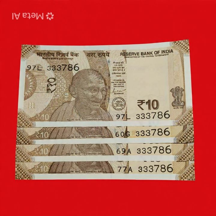 Rs 10 Notes Fancy Serial 333786 Ending Holy Bismillah No. Each Note Price - Collection Bazzar