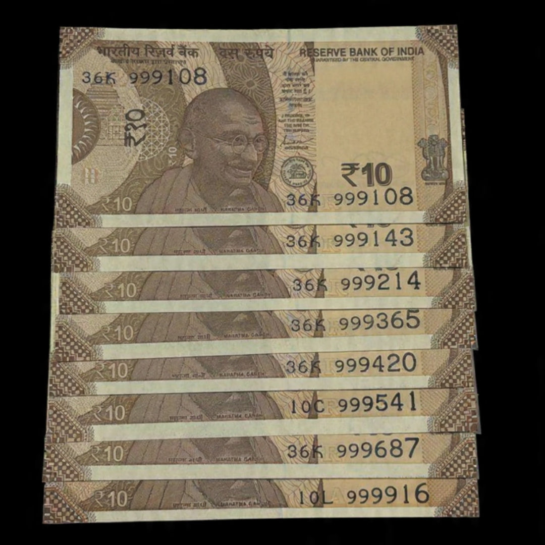 Rs 10 Holy Fancy Set 999108 to 999916 8 Notes - Collection Bazzar