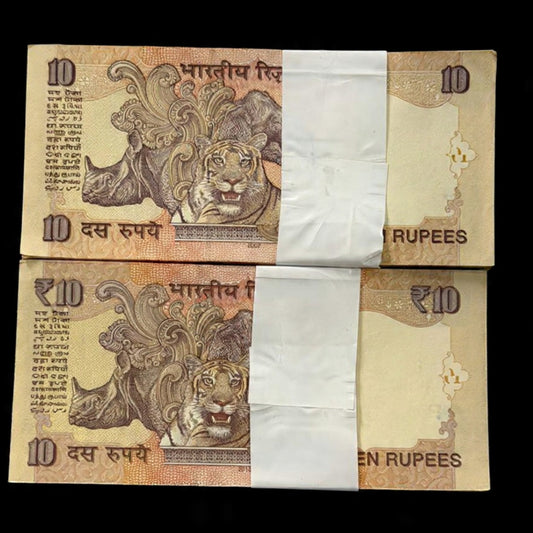 Rs 10 Lower Number 000001 00100 Same Prefix 46 T Pair Packets Rare - Collection Bazzar