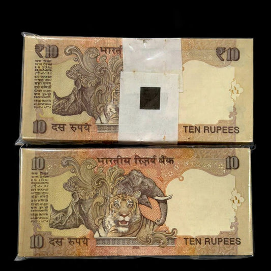 Rs 10 Lower Number 000001 Same Prefix 83 L Pair Packets - Collection Bazzar