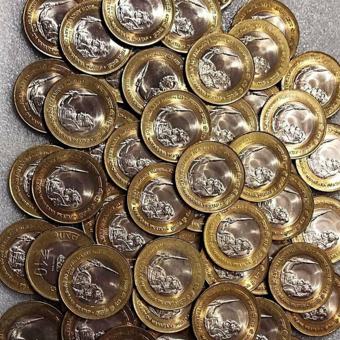 Rs 10 Maharana Pratap Scare 100 Coins Pcs Hyderabad Mint Ultra BUNC - Collection Bazzar
