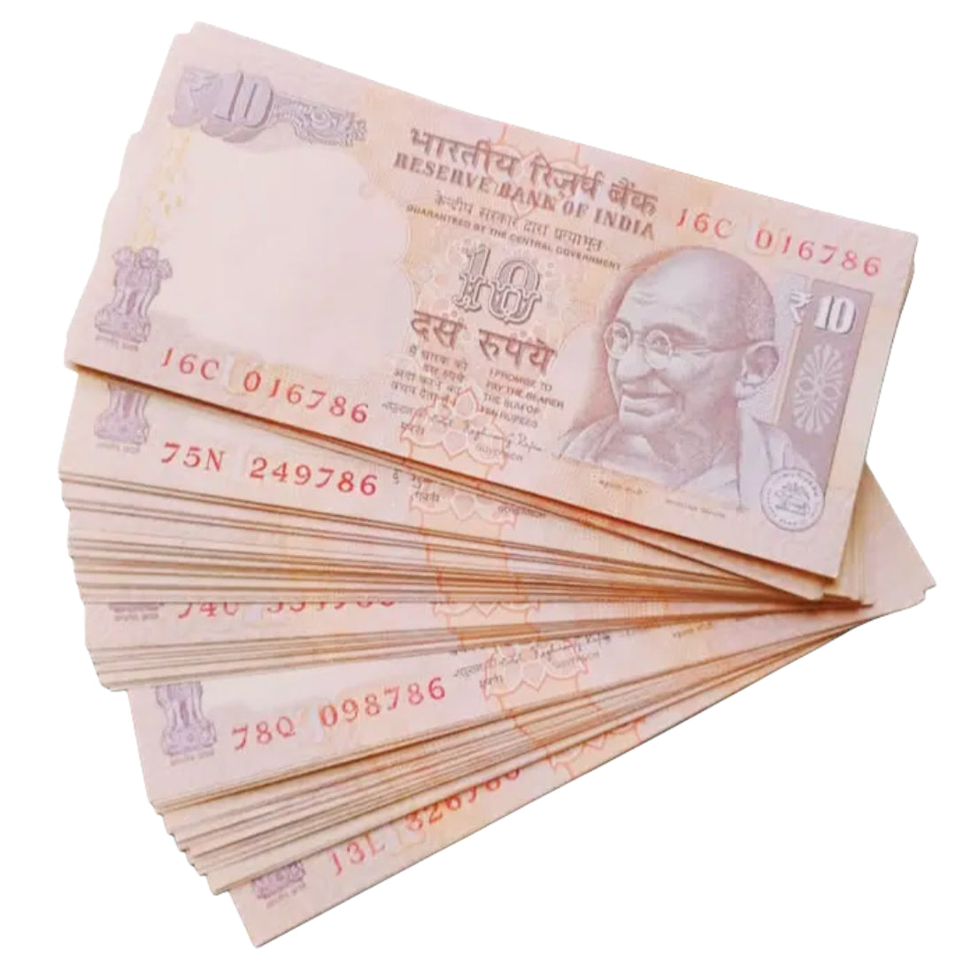 Rs 10 Mahatma Gandhi Note Ending 786 | Holy Number | 25 Notes Set | Rare Collectible - Collection Bazzar