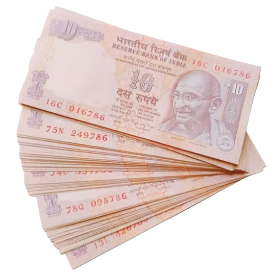 Rs 10 Mahatma Gandhi Note Ending 786 | Holy Number | 25 Notes Set | Rare Collectible - Collection Bazzar