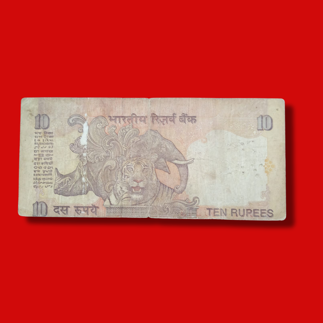 Rs 10 Note Error or Misprint 791242 Printing Shifted Rare Item - Collection Bazzar