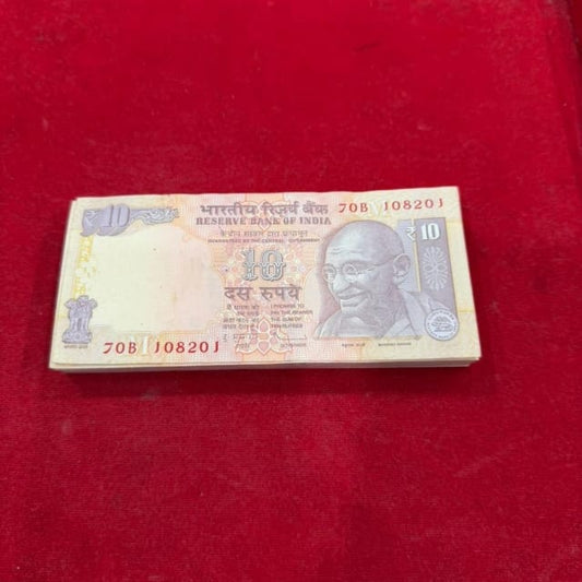 ₹10 Note Packet 108201 Serial | D. Subbarao Signed 100 UNC Notes - Collection Bazzar