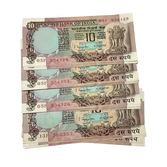 Rs 10 Note Peacock Issue Each Note 300₹ Governor S Jaganathan Rare Collectible Item - Collection Bazzar