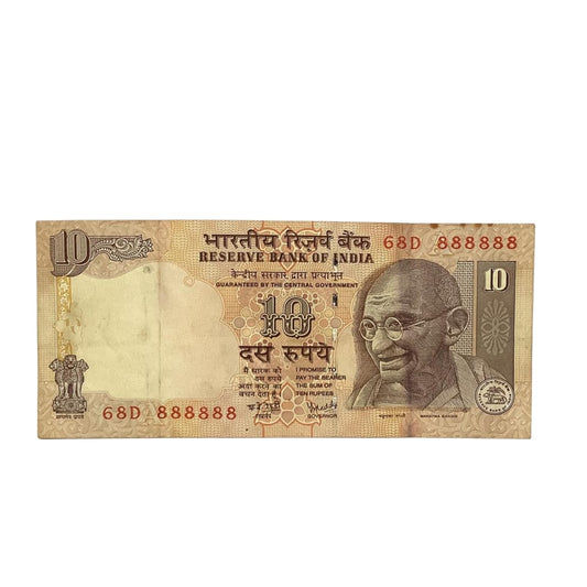 Rs 10 Note Serial 888888 All 8 Number Y. V. Reddy Rare Collectible Item - Collection Bazzar