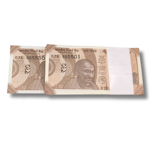Rs 10 Note Super Fancy Note Packet 555501 with 555555 100 Notes - Collection Bazzar