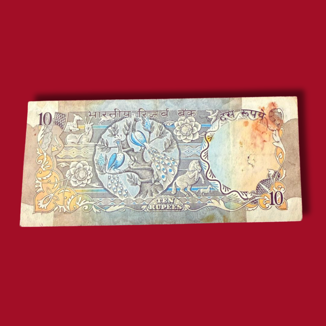Rs 10 Old Peacock Note Issue 681786 Ending Holy Number - Collection Bazzar