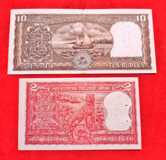 Rs 10 & Rs 2 same no. semi fancy starting 1313 ending 365 days in a year - Collection Bazzar