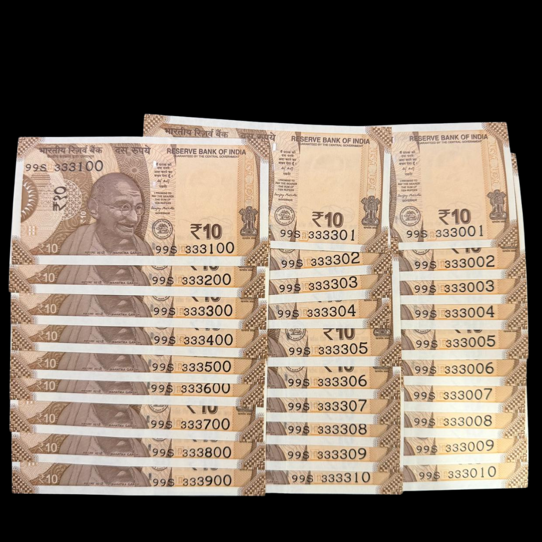 Rs 10 Set of 29 Notes Starting With 3 (3 Sets Collection) Rare - Collection Bazzar