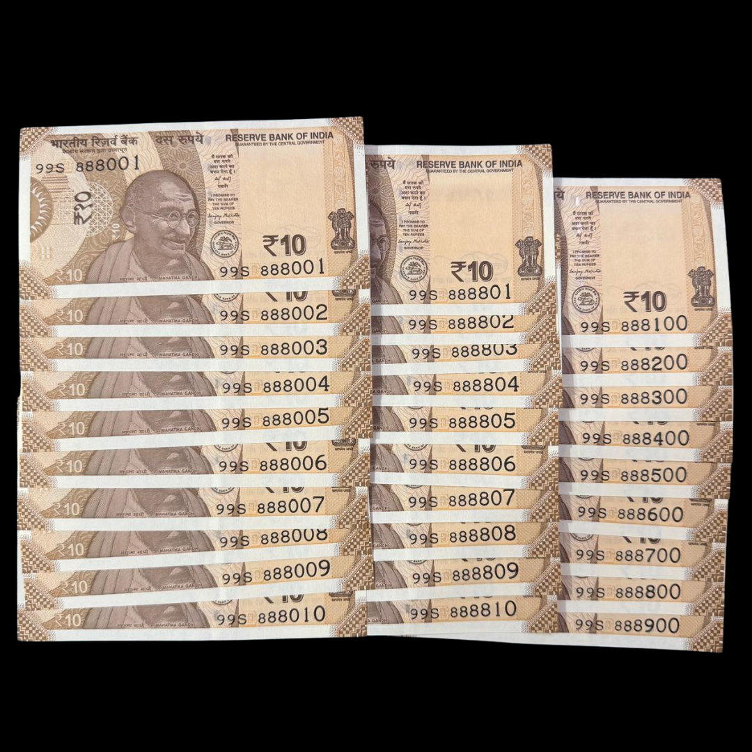 Rs 10 Set of 29 Notes Starting With 8 (3 Sets Collection) Rare - Collection Bazzar