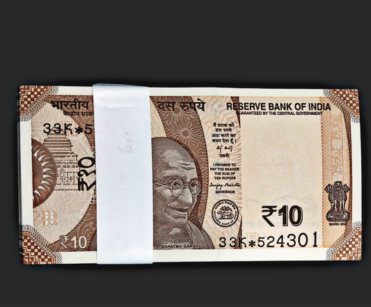Rare Star Serial 10 Note 100 note Packet 2025 | 524301 RBI Star Note | Indian Currency" - Collection Bazzar
