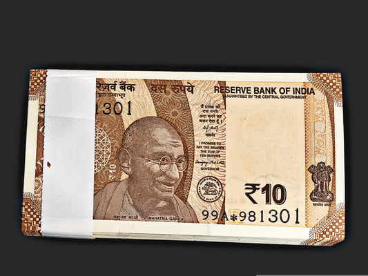 Rare Star Serial 10 Note 100 note Packet 2025 | 981301 RBI Star Note | Indian Currency" - Collection Bazzar