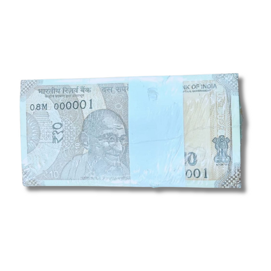 Rs 10 Note Telescopic RIM lower number 000001 year unc condition - Collection Bazzar