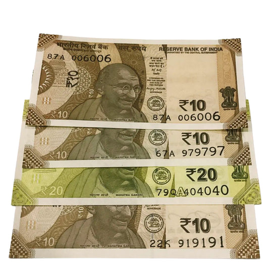 Trippling and Doubling Number mix lot in Rs 10 and Rs 20 Excellent for collection - Collection Bazzar
