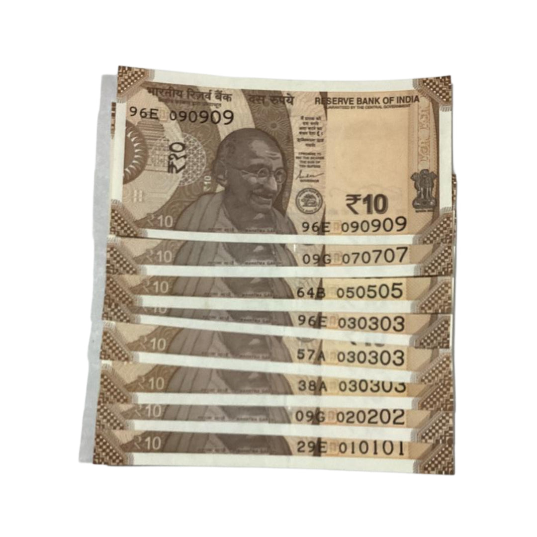 Rs 10 birthday notes and tripling numbers 010101 and many more governor shaktikant das rare collectible - Collection Bazzar