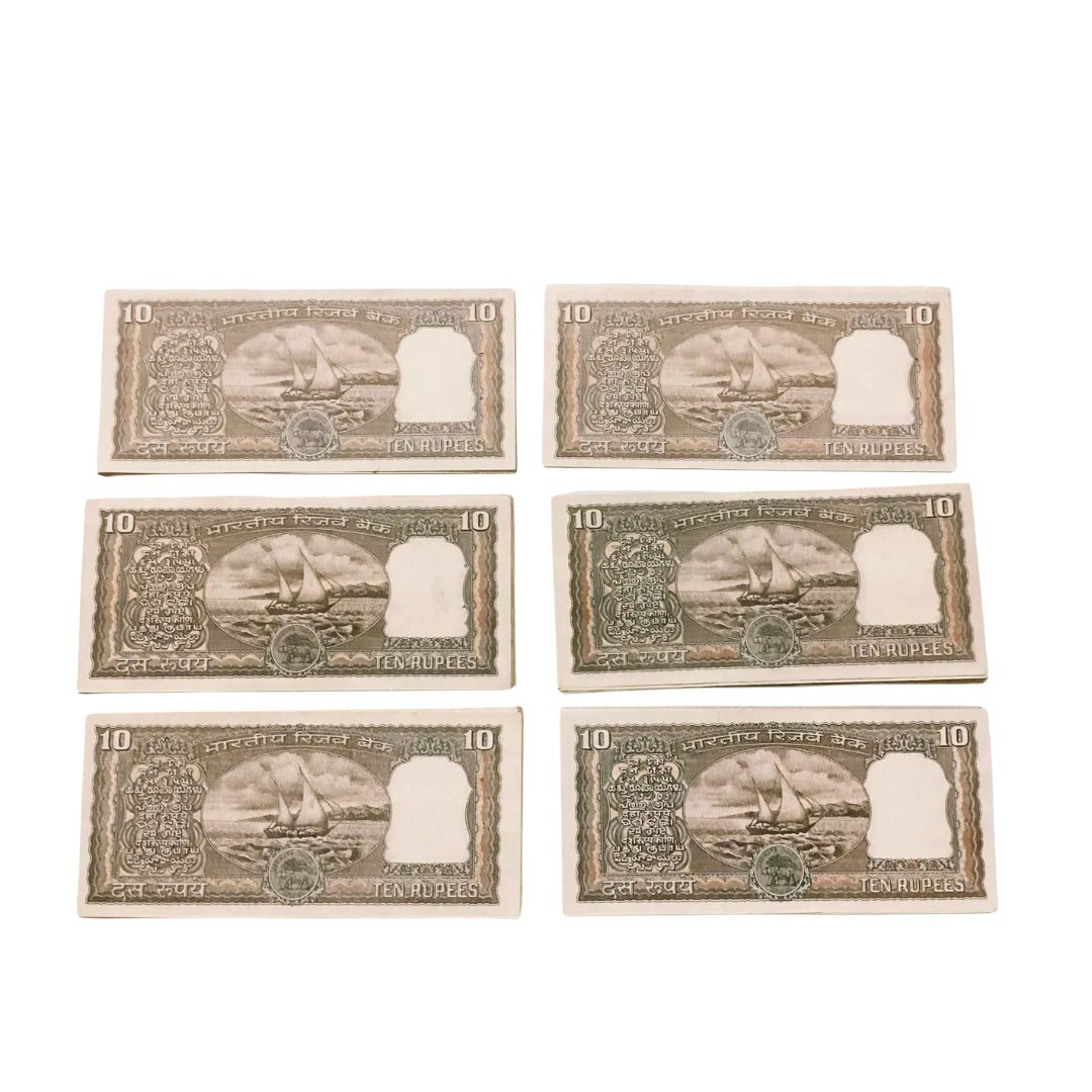 Rs 10 black boat 100 loose notes governor r n malhotra gem unc condtion - Collection Bazzar