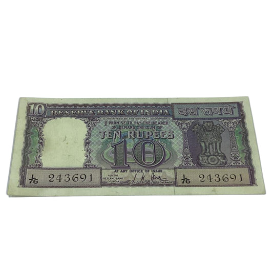 Rs 10 diamond issue 243691 governor l k jha  rare collectible - Collection Bazzar