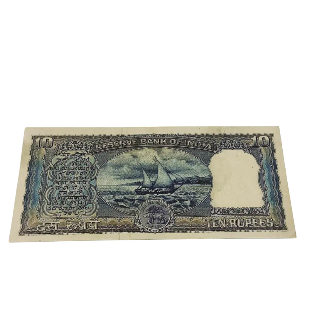 Rs 10 diamond note 313319 governor p c bhattacharya rare collectible - Collection Bazzar