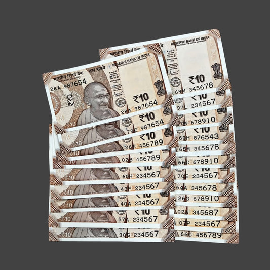 Rs 10  different type ladder mixing notes each note 400  governor shaktikant das rare collectible - Collection Bazzar