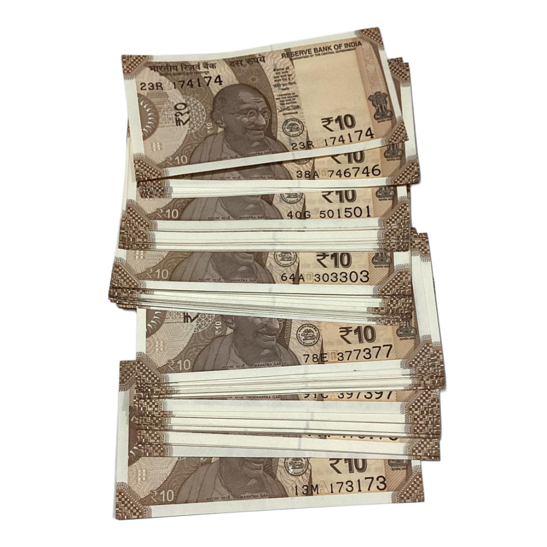 Rs 10 doubling lot 100 pieces like 174174 governor urjit patel rare collectible - Collection Bazzar