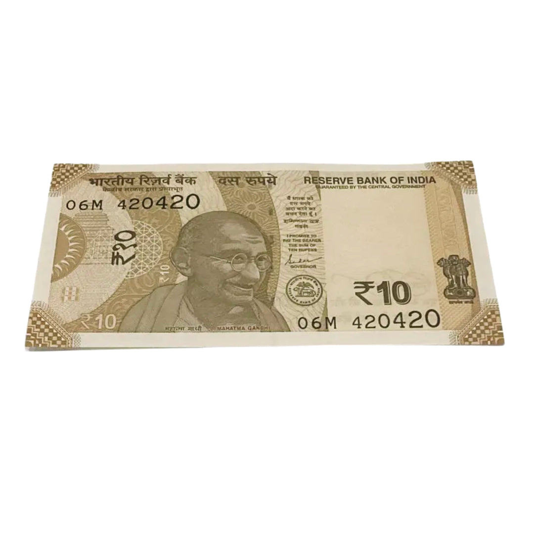 Rs 10 new Doubling number semi fancy 420420 excellent for collection prefix 06M - Collection Bazzar