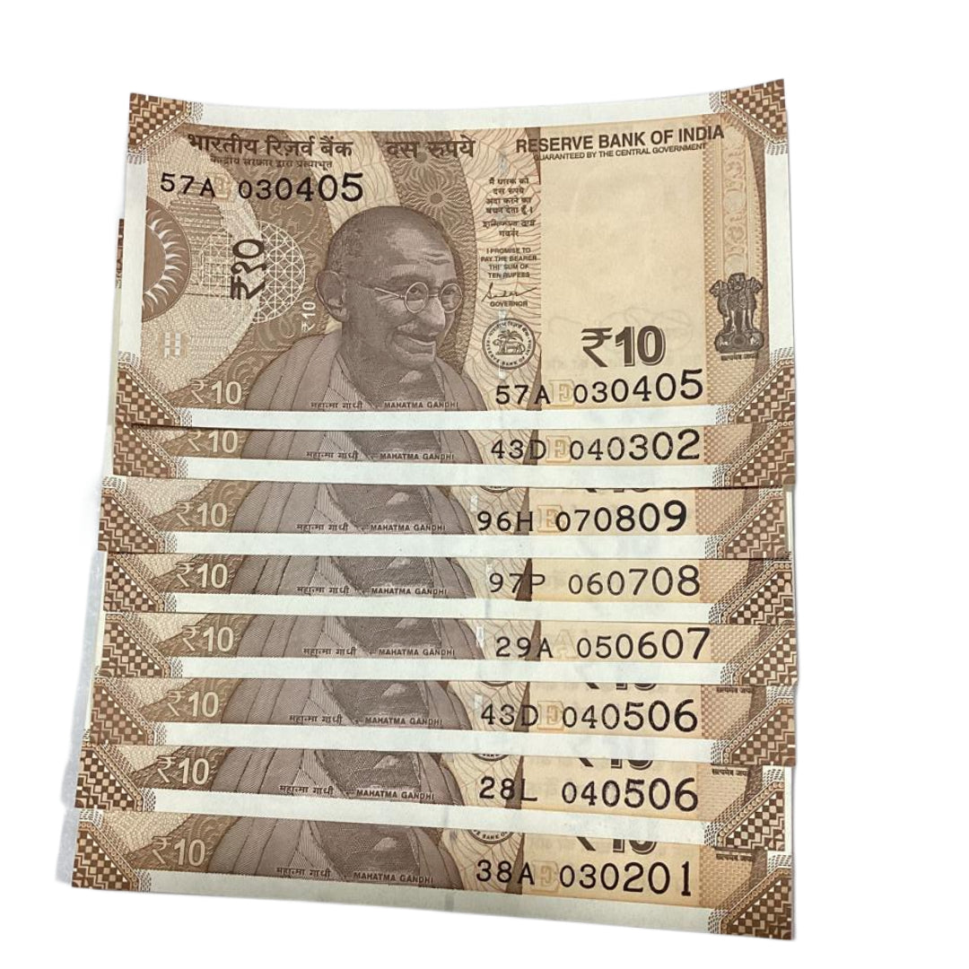 Rs 10  straight and reverse 0 missing numerical numbers governor shaktikant das rare collectible - Collection Bazzar