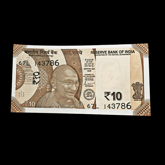 Rs 10 note lower number 143786 each note price - Collection Bazzar