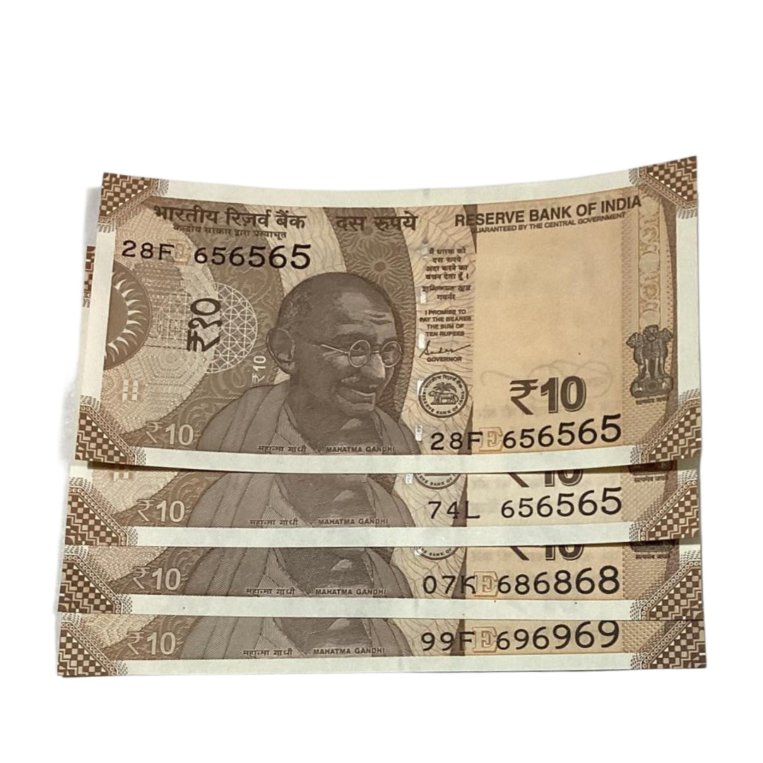 Rs 10 note 656565 tripling number governor shaktikant das rare collectible - Collection Bazzar