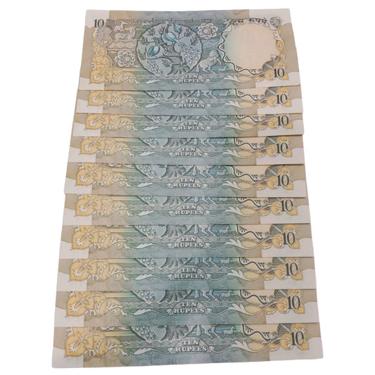Rs 10 old Peacock Issue IG Patel rare governor 10 notes lot - Collection Bazzar