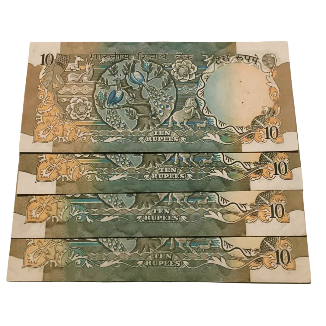 Rs 10 old Peacock issue semi fancy number lot 541,143 etc rare and collectible - Collection Bazzar