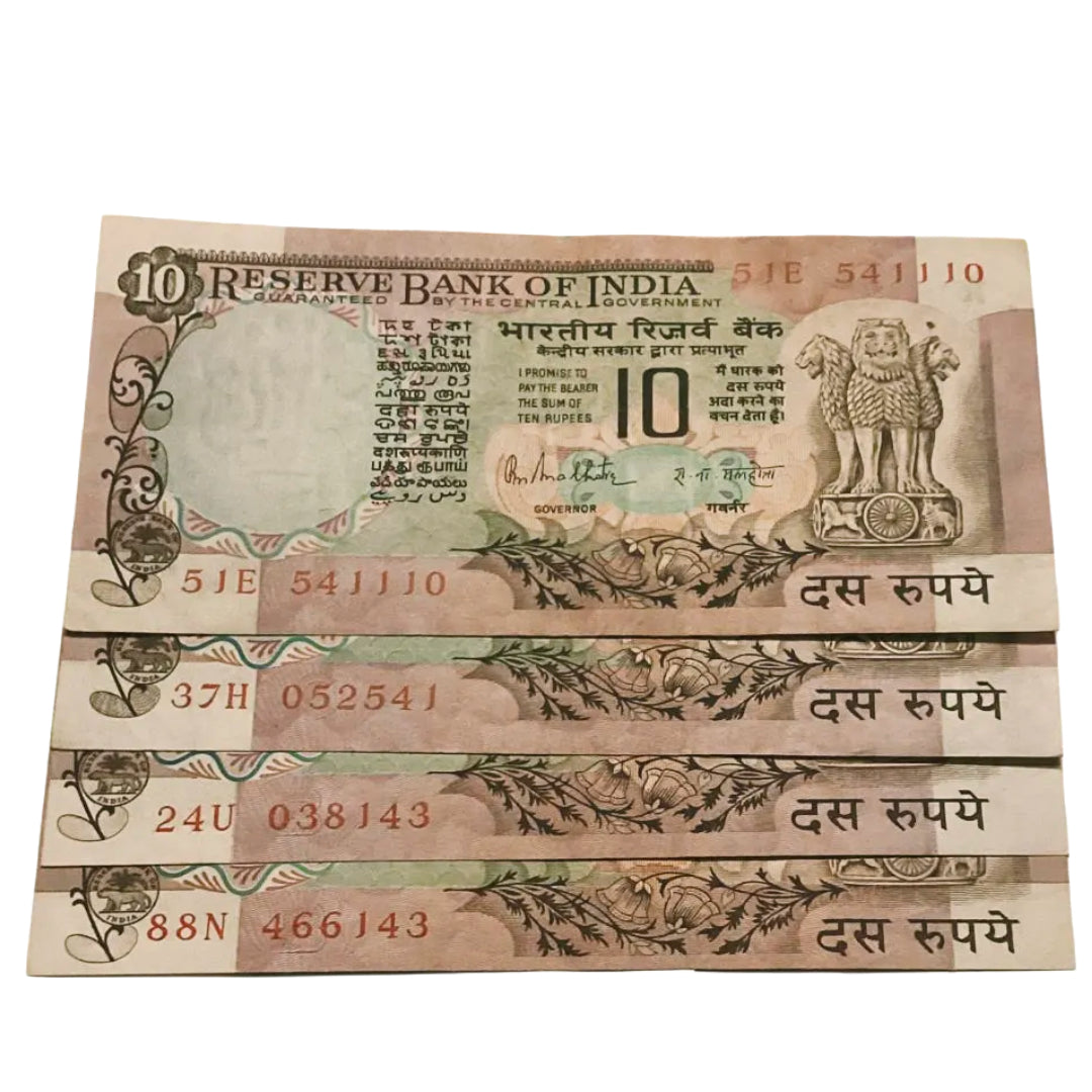 Rs 10 old Peacock issue semi fancy number lot 541,143 etc rare and collectible - Collection Bazzar