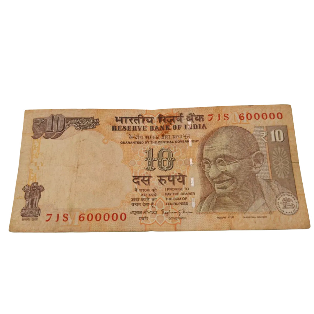 Rs 10 note 600000 number collectible - Collection Bazzar