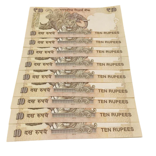 Rs 10 old note same prefix 30 D set 786110-786990 governor raghuram rajan rare collectible - Collection Bazzar